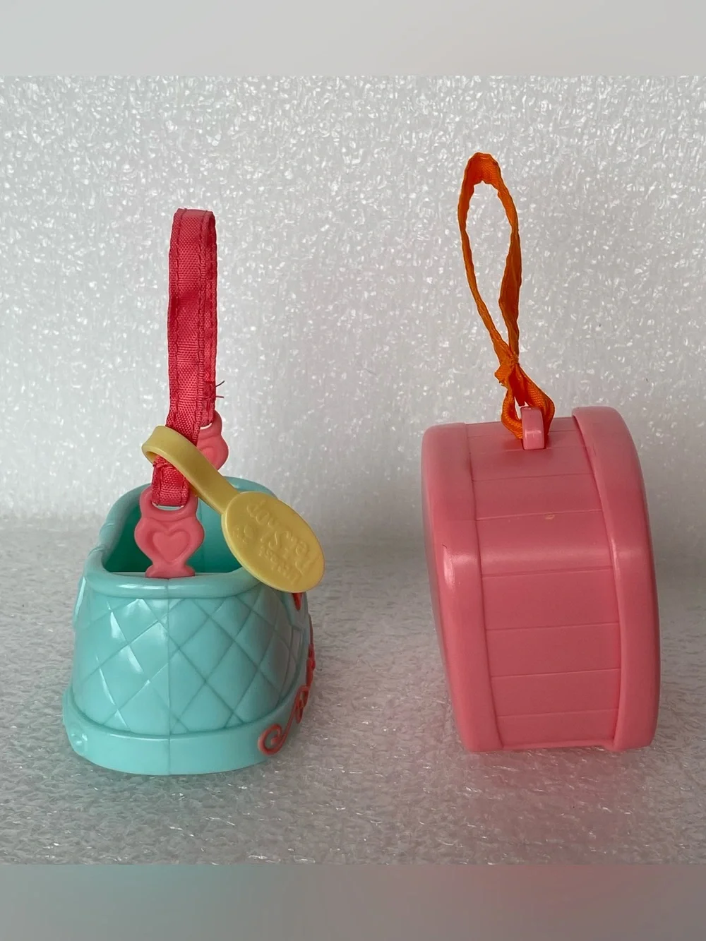 Lot of 2 Vintage Hasbro Littlest Pet Shop LPS Carrying Cases Pet Carriers Bags